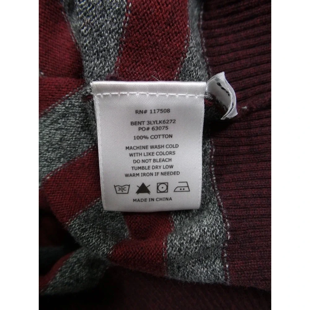 Levis Sweater Mens Size Small Red Striped Bent Crew Pullover‎ Stretch